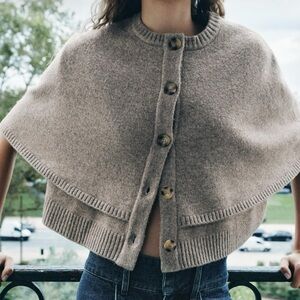 Zara knit cape cardigan
